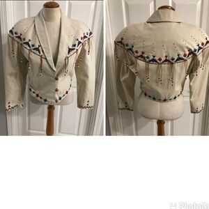 Vintage 70’s Rafia studio western native jacket size MP